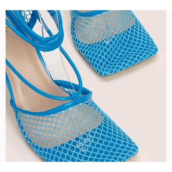 NEW Sandals Stiletto Mesh Stiletto Heel Sandals Euro Size 37 US Size 6.5 - Picture 8 of 12